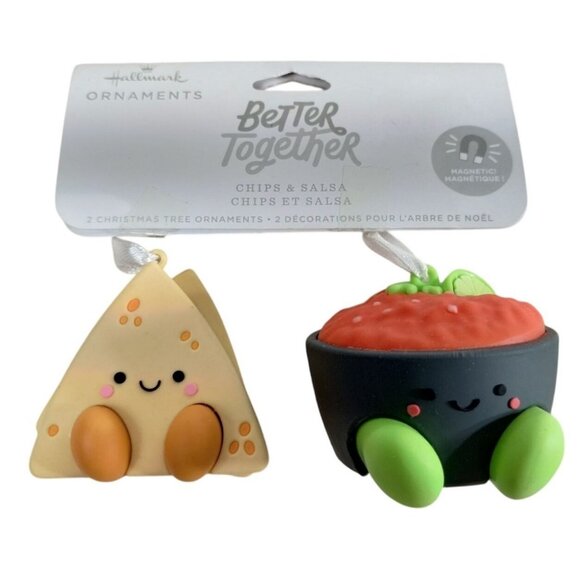 Hallmark Better Together Chips and Salsa Christmas Tree Ornaments Magnetic Set - Picture 2 of 4